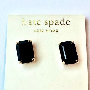 Kate Spade Gold Tone Obsidian Black Earrings